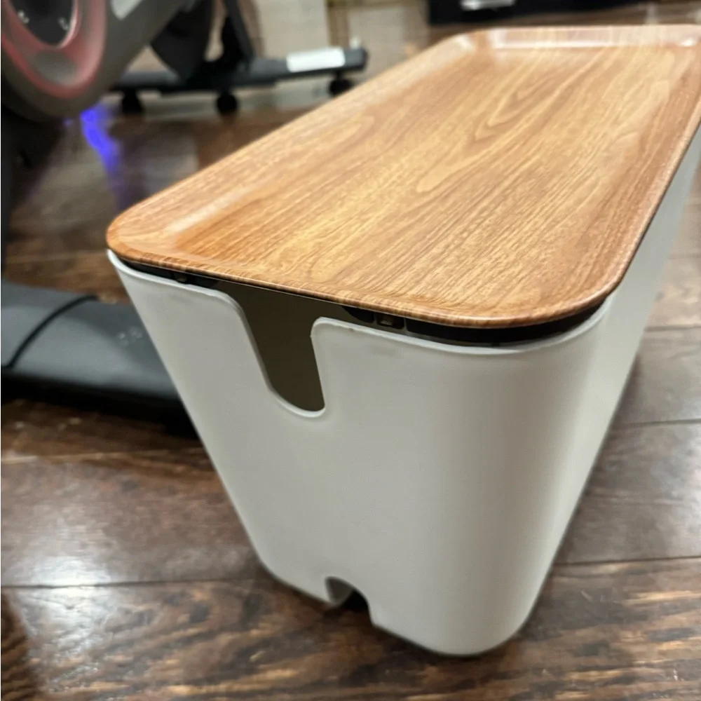 Hideaway™ Cable Box XXL, Walnut Wood Decor Top